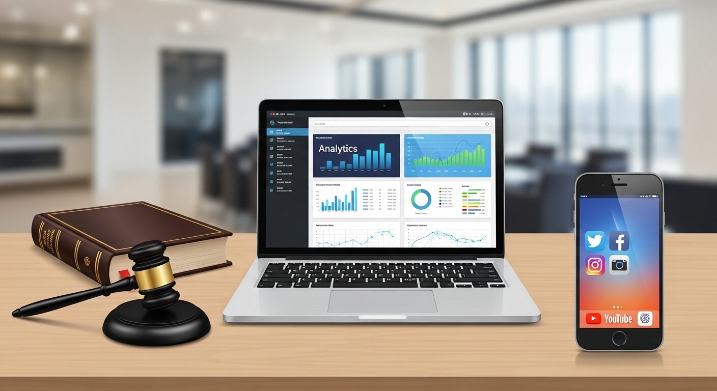 Professional Desk Setup Illustrating Digital Mar | Google Ads Digital Marketing Agency in California