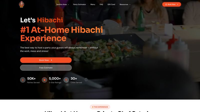 Let's Hibachi mobile hibachi catering website designed by ByteZero — homepage