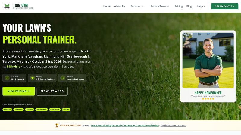 TrimGym Lawn Care service website designed by ByteZero — homepage