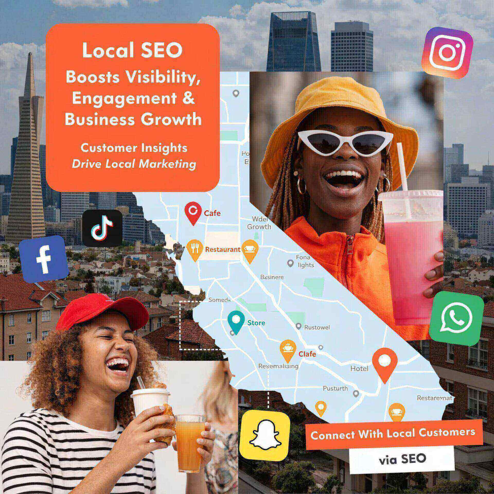 Visual representation of local SEO strategies enhancing business visibility in California