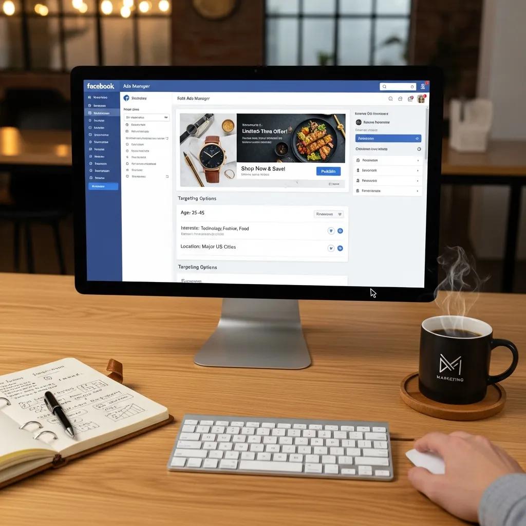 Facebook Advertising Campaign Setup With Computer Screen Displaying Ad Creation Interface And Notepad 0670d4fd E7c8 47b5 8bd1 Eddbec675b04 - Digital Marketing Services | Google Ads Digital Marketing Agency in California