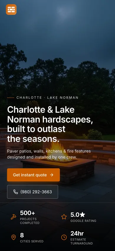 Outdoor Custom Hardscapes on a phone