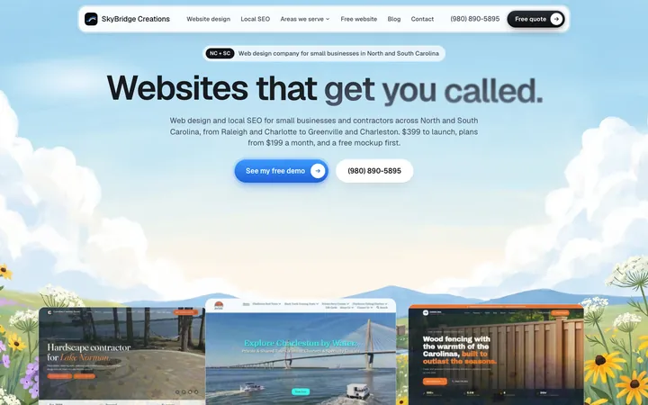 SkyBridge Creations homepage built on Lovable