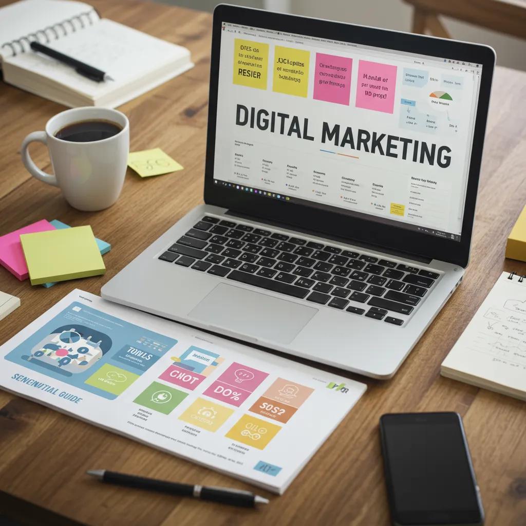 Organized Workspace With Laptop Displaying Digital Marketing Guide And Colorful Notes 35d7c1c1 Cc0d B26c 2e2a0d811d12 | Google Ads Digital Marketing Agency in California