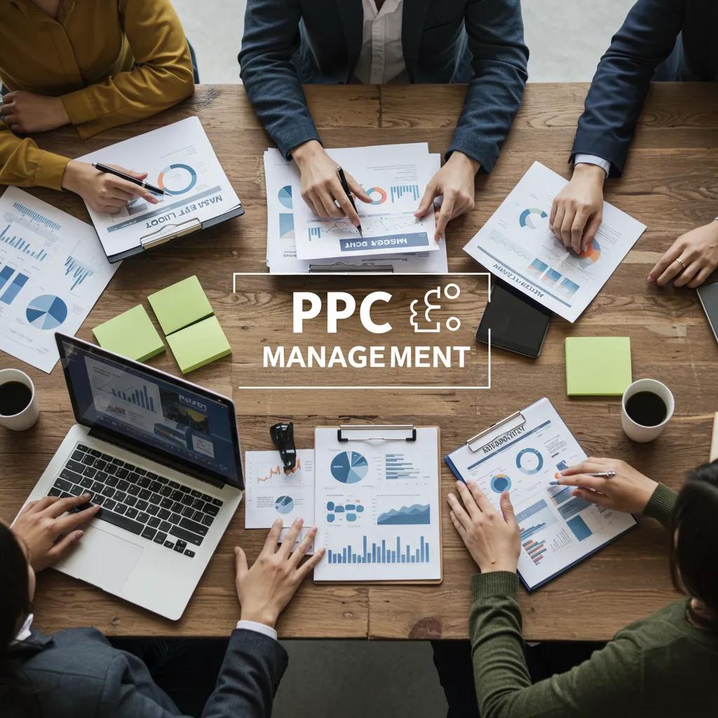 Ppc Management Team Discussing Strategies With Digital Devices And Marketing Materials B101d7c1 Ed14 42f9 85fb C3e403e5e188 | Google Ads Digital Marketing Agency in California