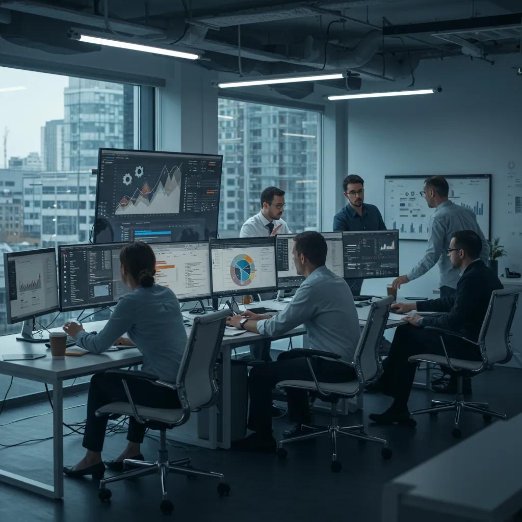 SEO agency team in London reviewing search performance data on laptops