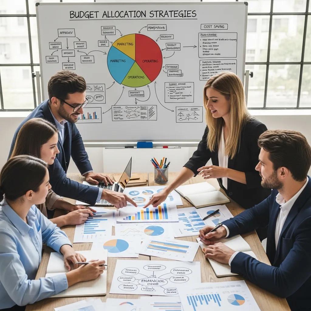 Small business team collaborating on budget optimization strategies