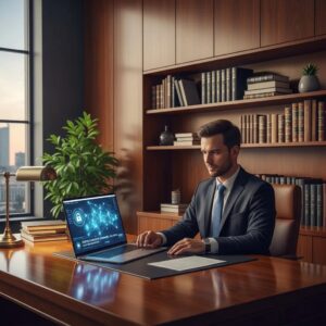 Lawyer In Secure Office Environment Working On Laptop Emphasizing Legal Website Security And Client Data Protection Adf7af4e 4fc1 Aa7b221a403e - Law Firm Marketing | Google Ads Digital Marketing Agency in California