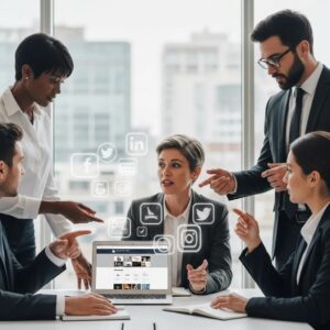 Law Firm Team Collaborating On Social Media Marketing Strategies With Laptop And Social Media Icons D63923fd 611c 436a Af75 F81507930442 - Legal Marketing Services. | Google Ads Digital Marketing Agency in California