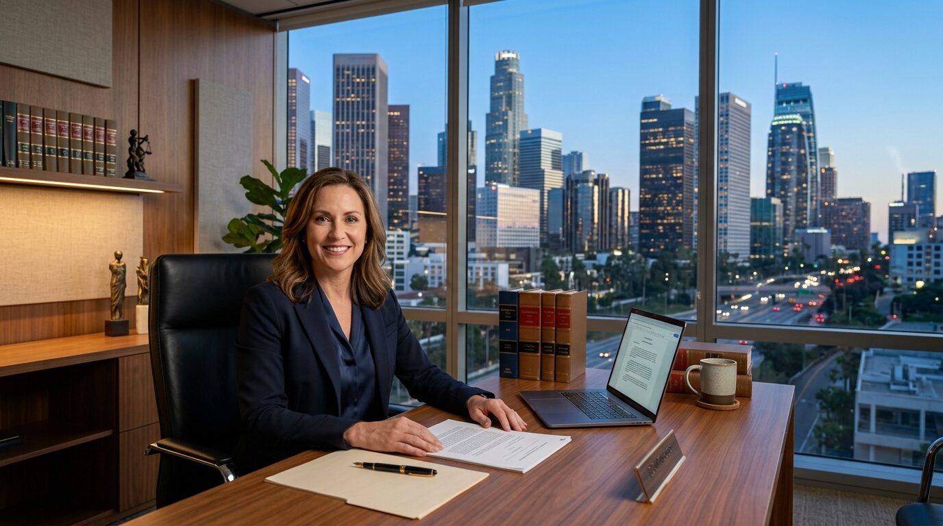 Employment attorney in a modern downtown Los Angeles law office, California Employer Attorney